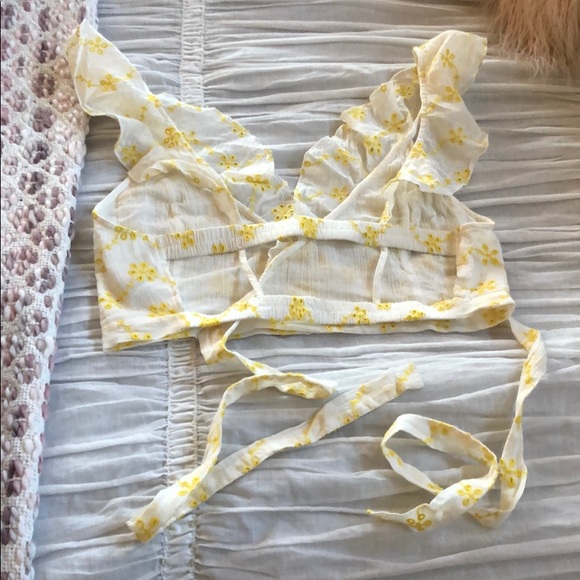 Free people floral where you go wrap crop top - Picture 4 of 6